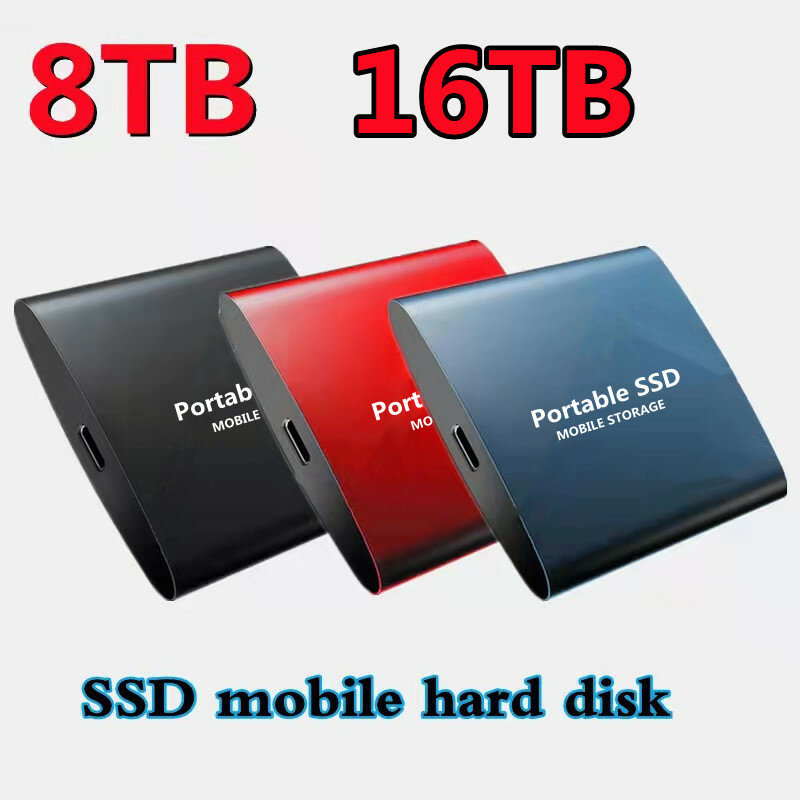 Original 16TB SSD USB 3.1 Computer Portable External Storage Device Hard Drive TYPE-C HDD Mobile For Laptops Desktop High Speed