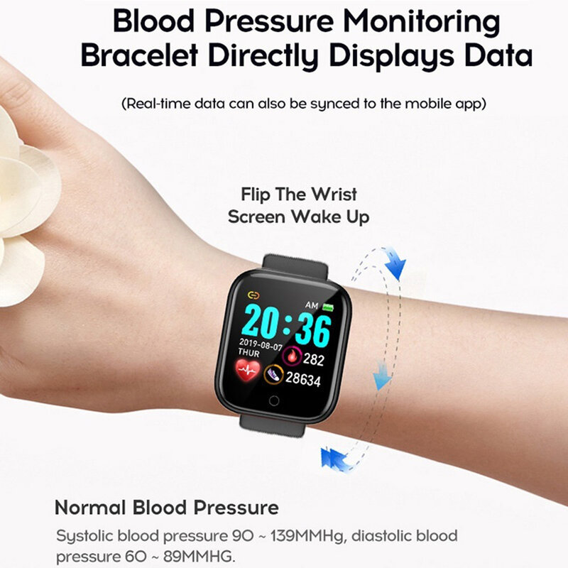 D20 برو بلوتوث ساعة ذكية الرجال النساء Y68 ضغط الدم رصد معدل ضربات القلب الرياضة Smartwatch الموسيقى اللياقة البدنية المقتفي ل شاومي