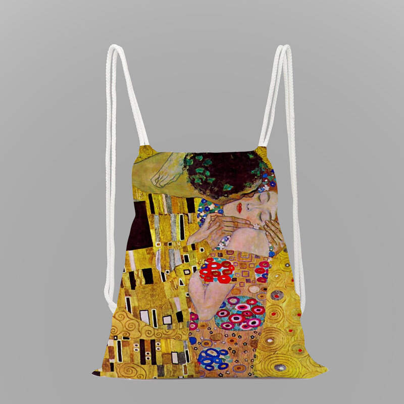 الفن النفط اللوحة الطباعة حقيبة المدرسة فتاة الرباط حقيبة حبل حقيبة سيدة حقيبة السفر