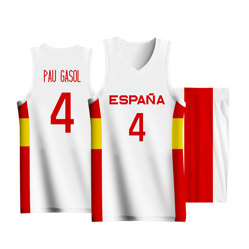 زي كرة سلة للأطفال للأولاد كامل التسامي اسبانيا رسالة يطبع تخصيص اسم الفريق شعار التدريب سريعة الجافة رياضية