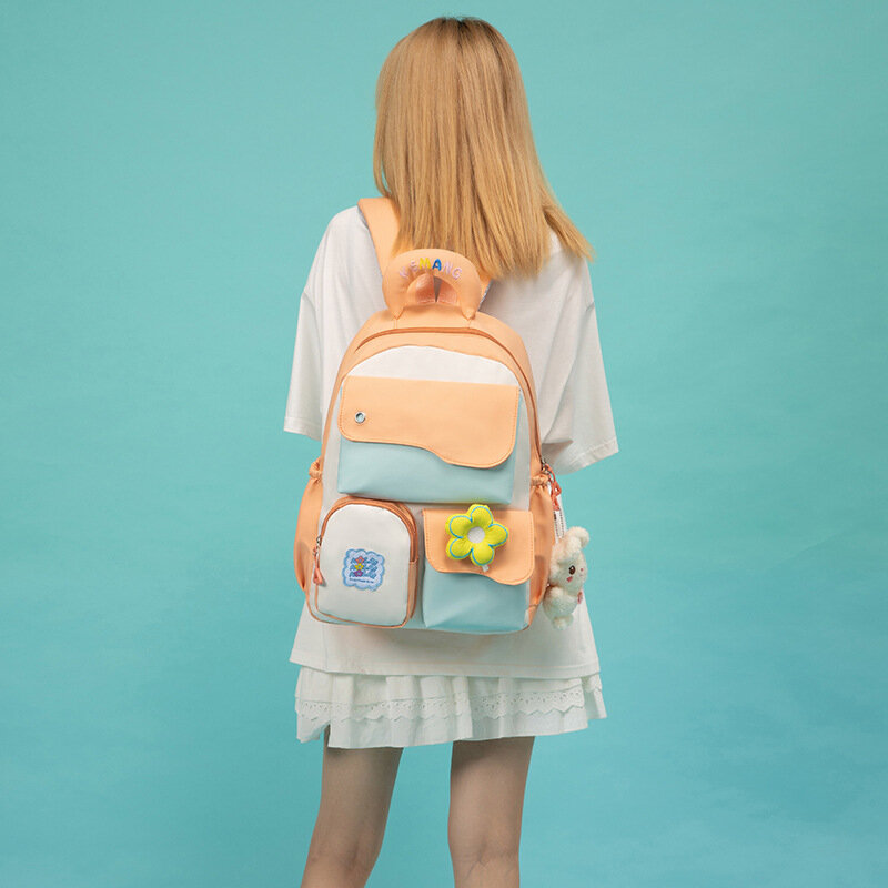 حقيبة الكتب المدرسية الابتدائية الجديدة للفتيات هي حقيبة ظهر خفيفة الوزن وعالية المظهر مع حقيبة مدرسية الترفيه مقاوم للماء #2