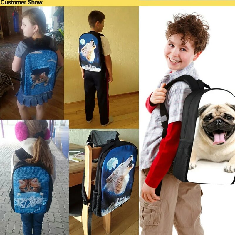 Children Book Bag Boy School Bags Casual Back Pack for Girls Schoolbags Cute Labrador Dog Pattern Kids Backpack Child Bookbag