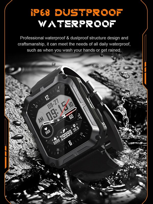LEMFO C20Pro ساعة ذكية الرجال الرياضة Smartwatch IP68 مقاوم للماء بلوتوث دعوة 35 أيام الاستعداد 123 الرياضة وسائط 1.83 بوصة HD الشاشة #6