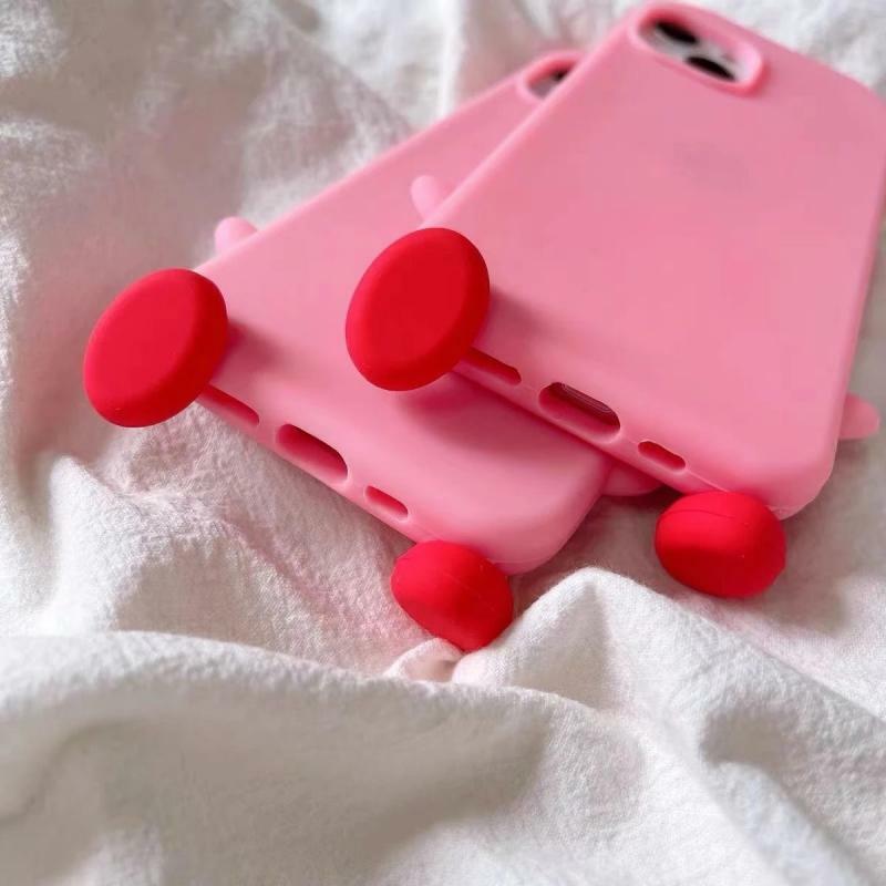 Pink Mobile Phone Decoration Accessories Cartoon Cute Silicone Anti-Fall Soft and Durable Girl Heart Girl Student Protection