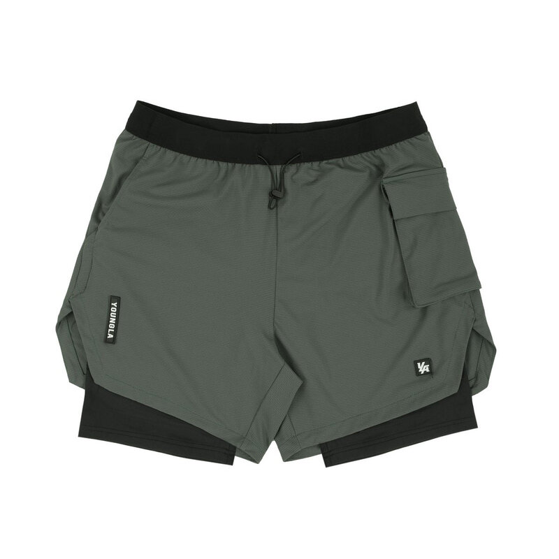 Trend Casual Sports Shorts Fake Two-Piece Pants Running Training Breathable Elastic Double-Layer Pants