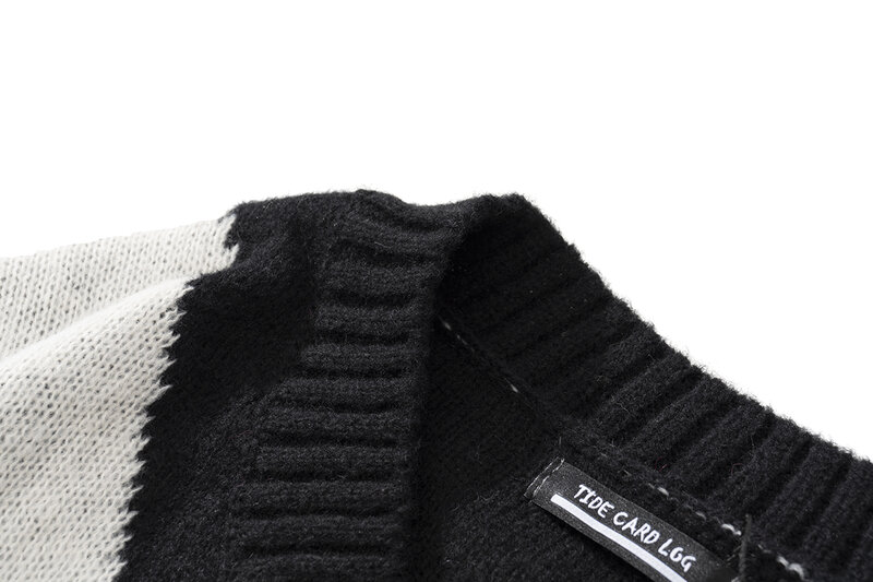 Oversized Men's Sweater Baggy Fashion Ripped Hole Youth Streetwear Casual Male Knitted Pullover Streetwear Unisex #4