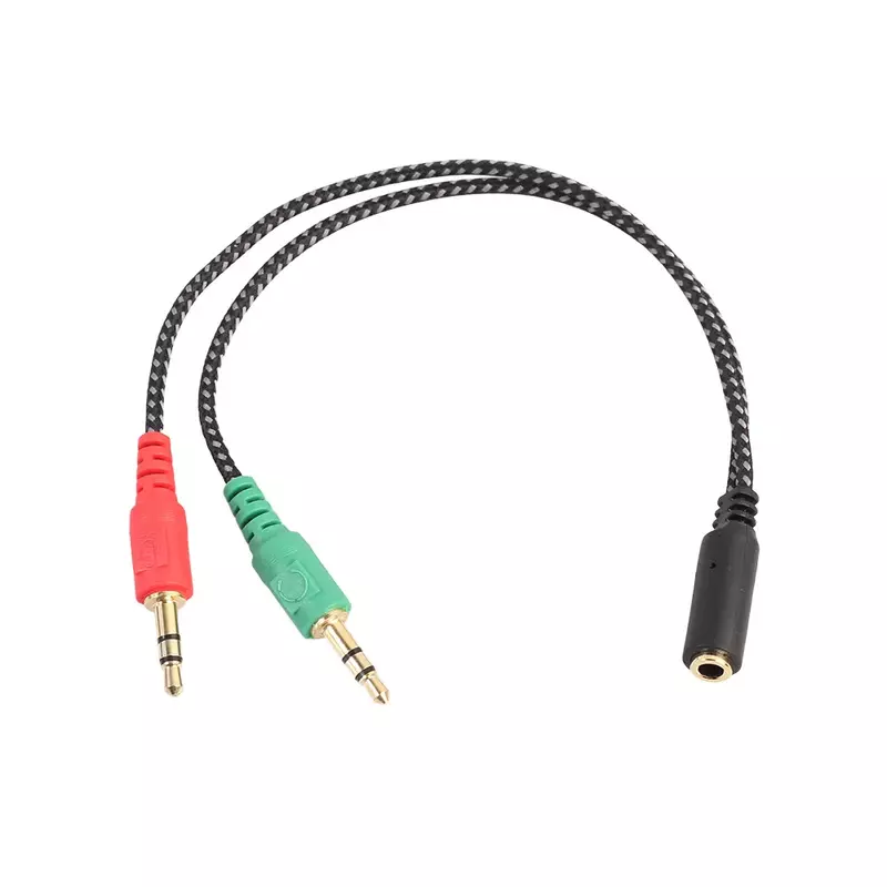 Audio Adapter Cable 3.5mm Y Splitter 2 Jack Male to 1 Female Headphone Mic Woven net High Quality Accessories