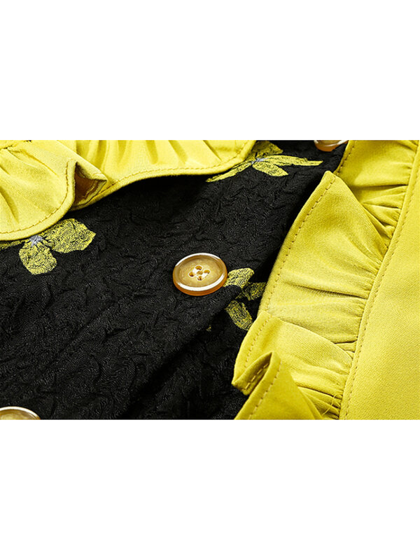 الفرنسية خياطة التباين اللون Ruffled دمية طوق طباعة فستان المرأة الصيف الخصر كسر الأزهار قصيرة الأكمام تنورة قصيرة الإناث