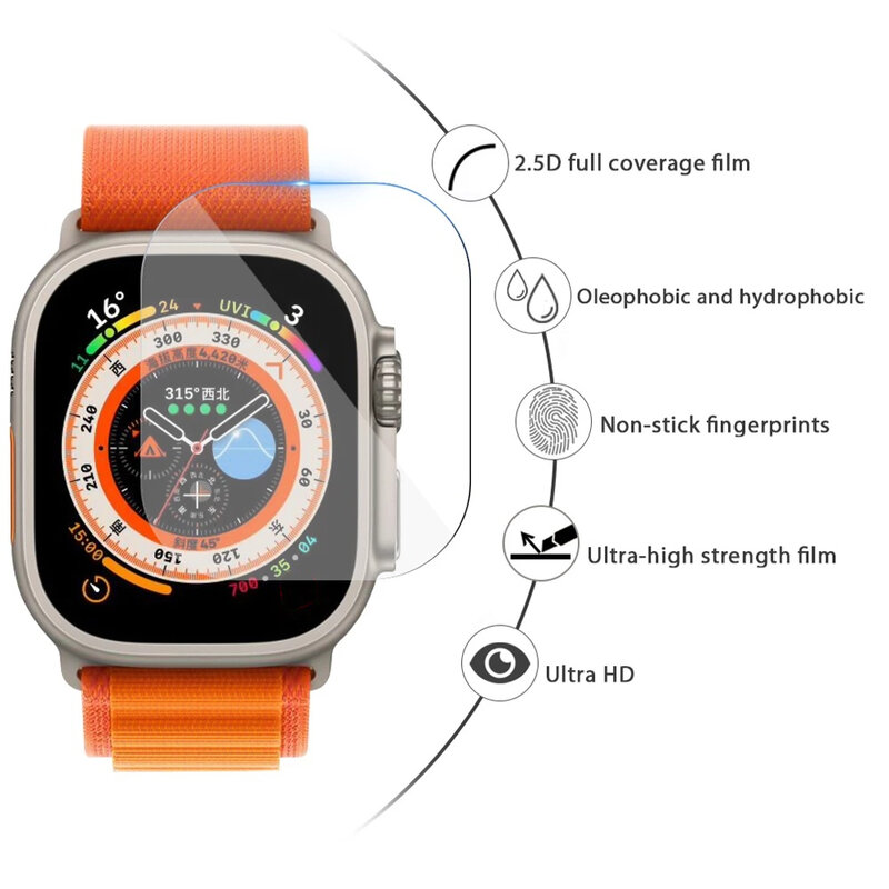 1-4 قطعة الزجاج ل أبل ساعة الترا 49 مللي متر Smartwatch حامي الشاشة ل iWatch سلسلة 8 الترا iWatch الترا المضادة للخدش فيلم #2