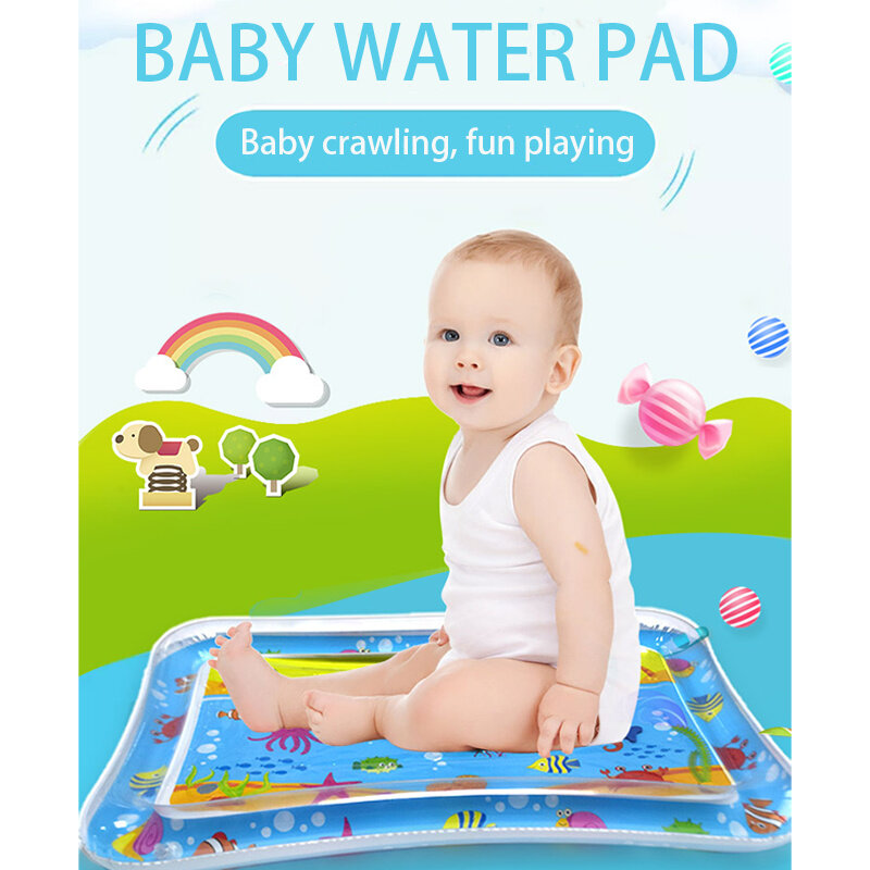 Baby Kids Water Play Mat Inflatable Infant Tummy Time Playmat Toddler for Baby Fun Activity Play Center Baby Toddler Toys