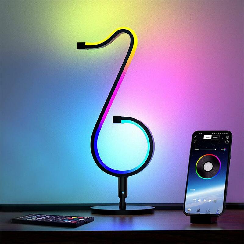 RGB Colorful Night Light Simple Musical Note Shape 180 Degrees Rotated Base Bedroom Bedside Wall Decoration Atmosphere Lamp #1