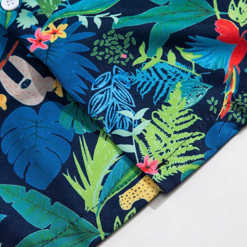2023 قميص رجالي صيفي هاواي ثلاثي الأبعاد مطبوع بنقشة الزهور بنمط نبتة ملابس شاطئ استوائية غير رسمية ملابس هاراجوكو Y2k