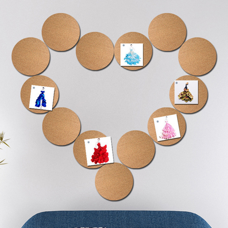 1pc Cork Board Natural Wood Round Environmental Photos Board Wall Board for Home Office
