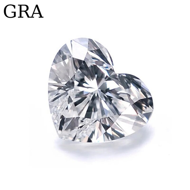 Heart Moissanite Beads 100% Authentic Loose Moissanite Stone D Color GAR Brilliant Cut Diamond Heart Shaped Jewelry Material