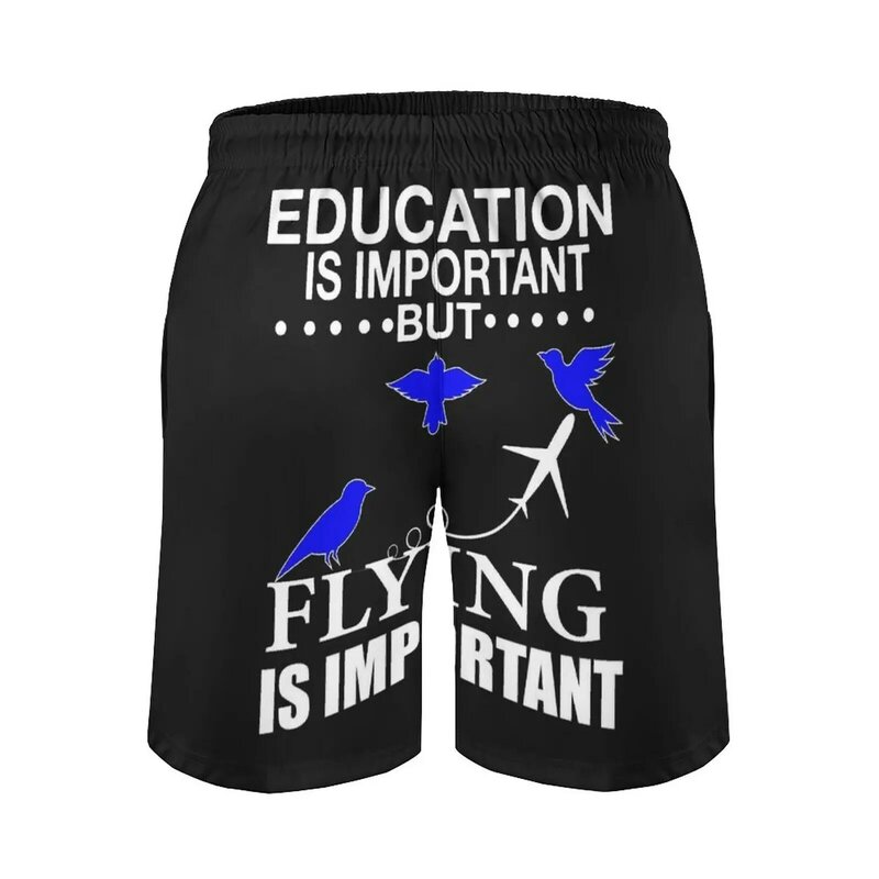 Gift Flying-Education Is Important But Flying Is Important Men'S Beach Shorts Board Shorts Bermuda Surfing Swim Shorts Air #3