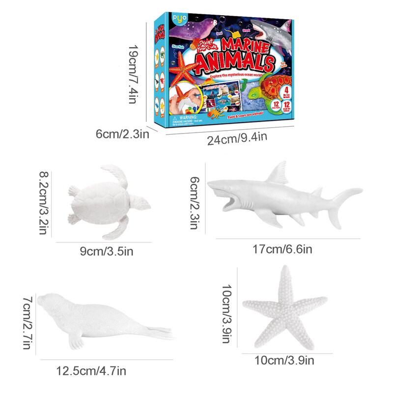 Boys Painting Crafts Ocean Sea Animal Toy Painting Kit Shark Toy DIY Painting Kit Sea Animal Drawing Kit DIY Paint Creatures #6