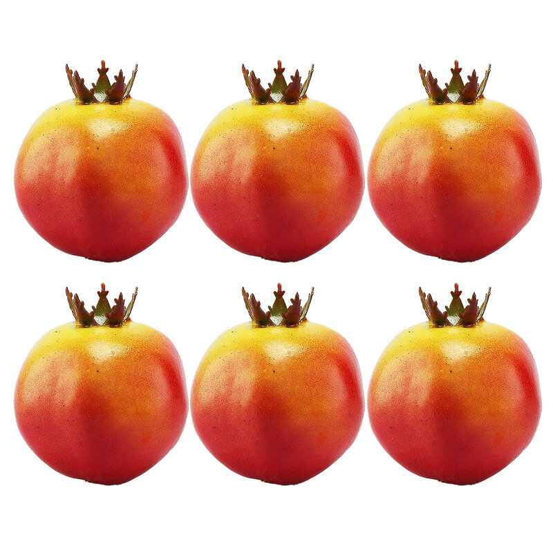 6 قطعة التفاح الأخضر الاصطناعي وهمية الفاكهة اللوحة نموذج ديكور المنزل التصوير الدعائم الاصطناعي الكمثرى الرمان الحلي
