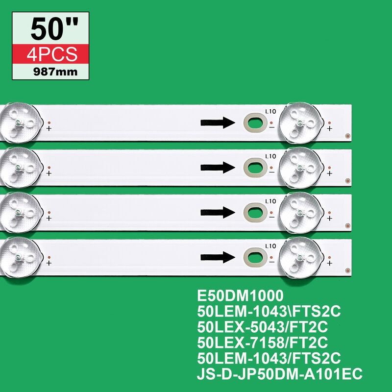 LED الخلفية قطاع 10 مصباح ل K50DLJ10US D50-M30 v500dj6-qe1 JS-D-JP50DM-101EC (81112) A101EC (80510) RC50B19S-4KSM MS-L2608