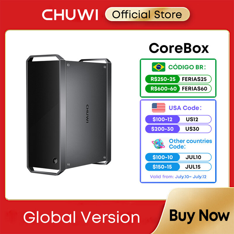 CHUWI CoreBox 4th إنتل كور i3-1215U إنتل UHD الرسومات 8K فك 16GB LPDDR5 512GB SSD واي فاي 6 ويندوز 11 الألعاب جهاز كمبيوتر شخصي