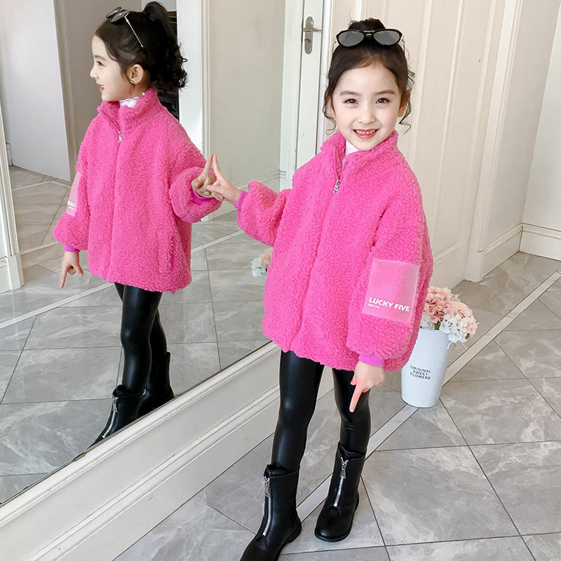 معطف بناتي موضة خريف وشتاء 2022 سترة كورية جديدة للأطفال الأجانب سترة مخملية محببة للبنات معطف بناتي