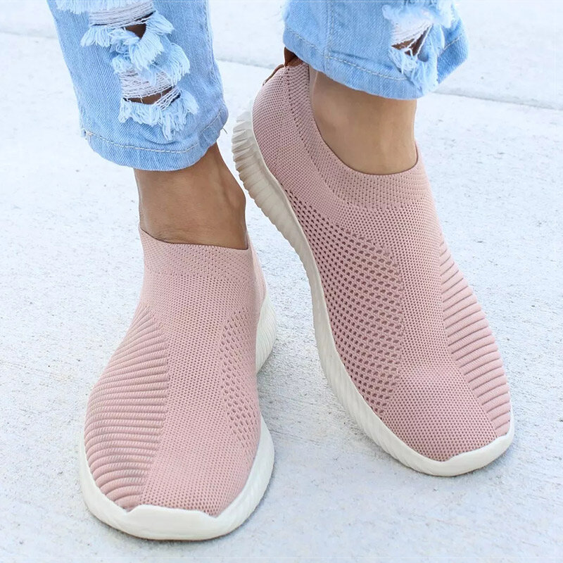 Women Flat Slip on White Shoes Woman Lightweight White Sneakers Summer Autumn Casual Chaussures Femme Basket Flats Shoes 2022