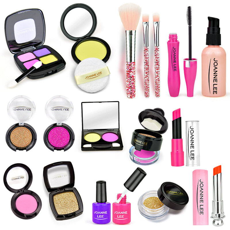 Girl Pretend Play Makeup Toy Simulation Cosmetics Lipstick Eyeshadow Pink Makeup Set Princess Beauty Plastic Playhouse Toys #4