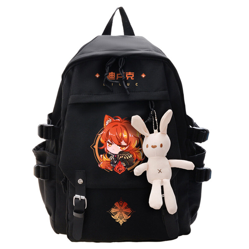 Genshin Impact Anime Kawayi Cartoon School Bag Student Fashion Ins Backpack High Capacity Portable Children's Birthday Gift
