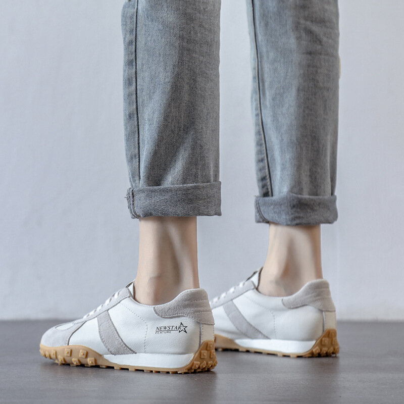 حذاء شاومي مي جيا 2022 الجديد من الجلد الأبيض الناعم للنساء ، حذاء شاومي للتدريب غير قابل للانزلاق على الموضة في شارع العليا قابل للتنفس #5