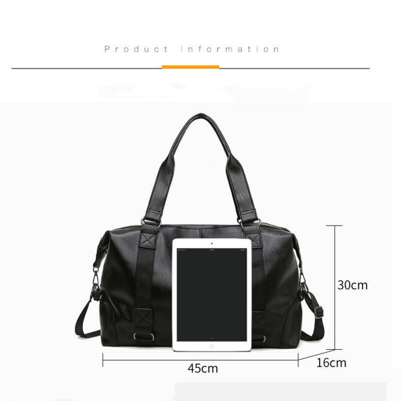 Fashion male travel bag luggage bag large capacity portable leather business bag crossbody casual shoulder bag #6
