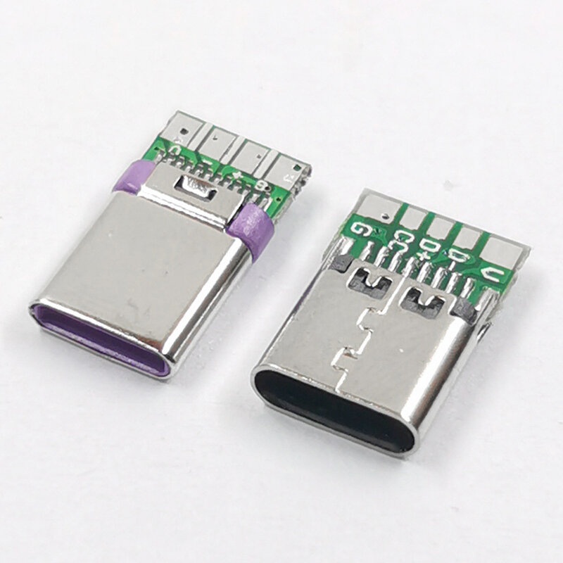 USB 3.1 نوع c وصلات ذكور وإناث جاك 5A عالية الحالية usb ذكر التوصيل محطات كهربائية لحام لتقوم بها بنفسك كابل بيانات دعم PCB