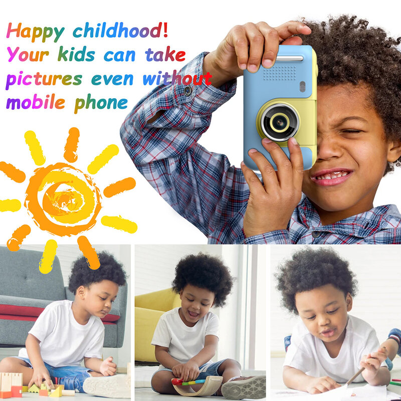 2.4 بوصة HD شاشة الأطفال كاميرا شحن كاميرا فيديو ألعاب تعليمية أطفال صور فيديو كاميرا هدية عيد ميلاد مع قارئ بطاقات