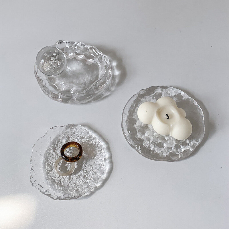 الجليد الزجاج قاعدة لأكواب الشاي اليابانية كريستال زجاج بساط عازل الجدول حصيرة يمكن أيضا أن