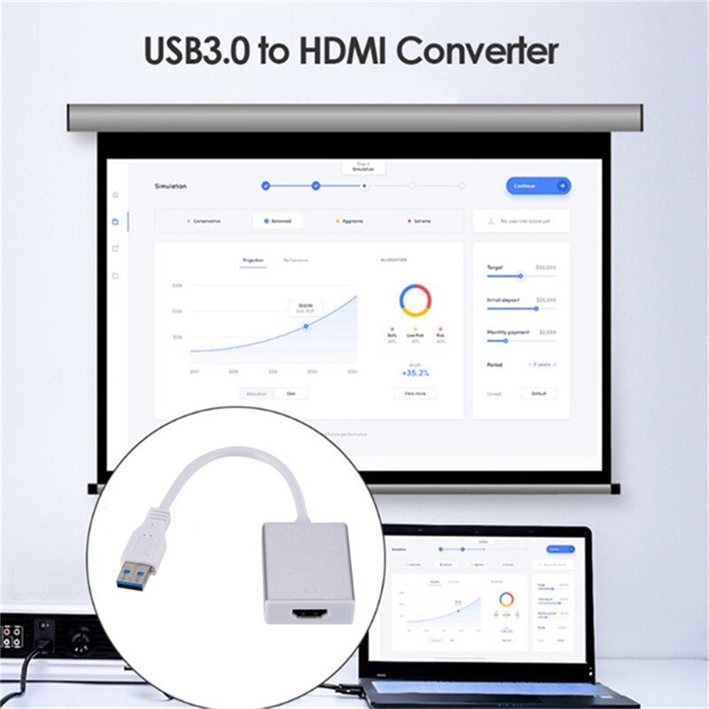 USB 3.0 إلى HDMI-متوافق محول متعدد عرض الرسم محول HD 1080P لأجهزة الكمبيوتر المحمول العارض HDTV LCD سائق حر كابل #5