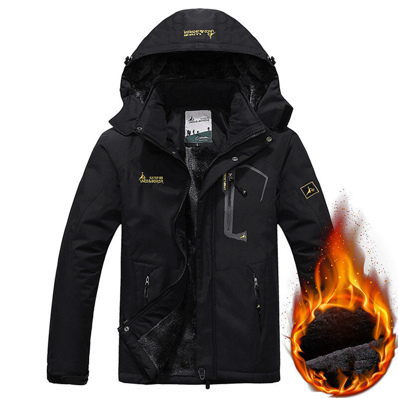 الرجال الشتاء سترة سترة معطف الحرارية الدافئة الصوف يندبروف معطف متعدد جيوب مقنعين مقاوم للماء ملابس خارجية جاكيتات L-6XL