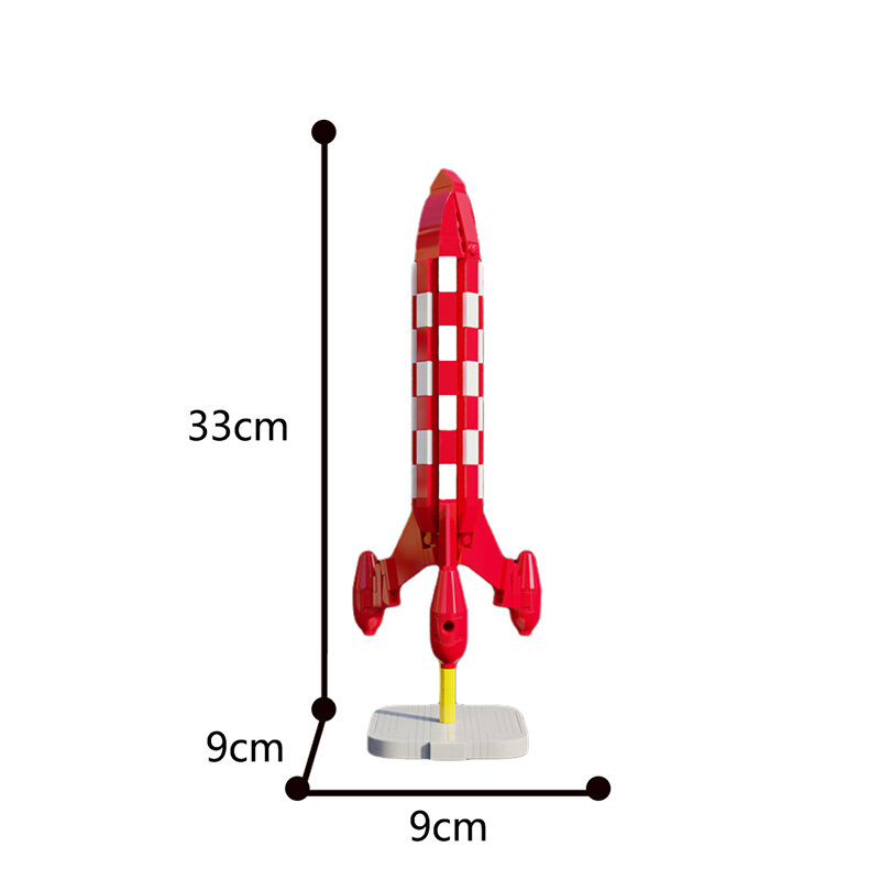 MOC-39001 القمر صاروخ بناء كتلة عدة الكرتون مغامرات رحلة الفضاء صاروخ بنين غريلز الدماغ لعبة DIY بها بنفسك الطوب نموذج اللعب