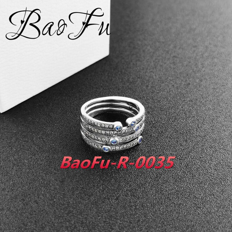 BaoFu أصيلة 925 فضة خاتم لامعة مصغرة القياسية زهرة صدفي خاتم فخم مناسبة للمرأة مجوهرات عالية #5