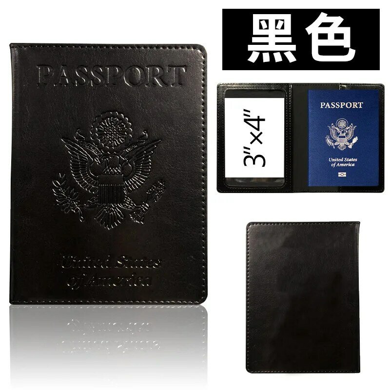 الولايات المتحدة الأمريكية السفر جواز سفر غطاء حامل المحفظة وثيقة تذاكر الهواء المنظم بولي Leather الجلود الولايات المتحدة جواز السفر حامي