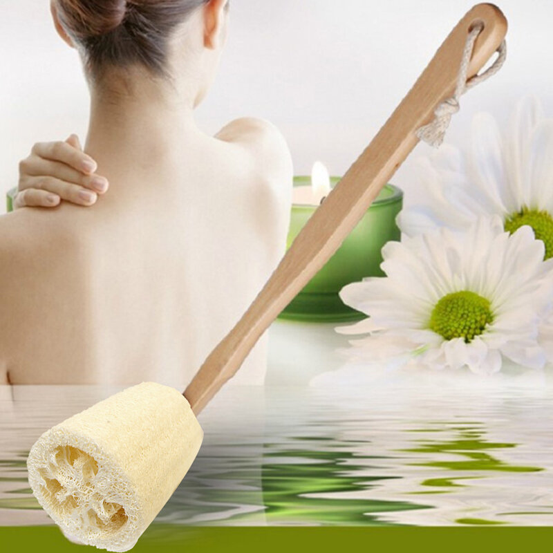 Natural Exfoliating Loofah Back Scrubber Long Handle Loofa Body Bath Shower Brush For Men & Women Body Shower Bath Spa