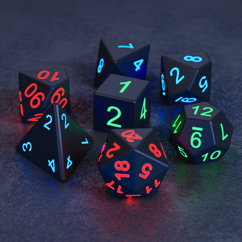 Luminous DND Dice Luminous RPG Dice Set LED Rechargeable Dice Set With Charging Box D&D Dice Gifts Multiple Sides #3
