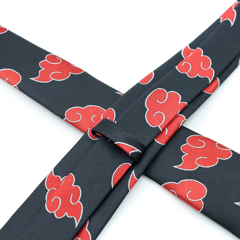 أنيمي النينجا Akatsuki الأحمر سحابة رابطة عنق تأثيري ازياء ربطة العنق اكسسوارات الدعامة