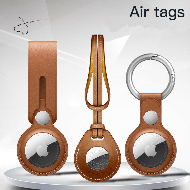 ينطبق AirTag واقية كم أبل AirTags مكافحة خسر جهاز المفاتيح الجلود الحبل المقتفي واقية قذيفة Airtag