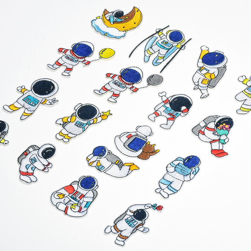 الكرتون الفضاء رائد الفضاء سلسلة زين على خياطة إصلاح ملابس الطفل السراويل الكي المطرزة بقع DIY بها بنفسك الجينز ملصقا