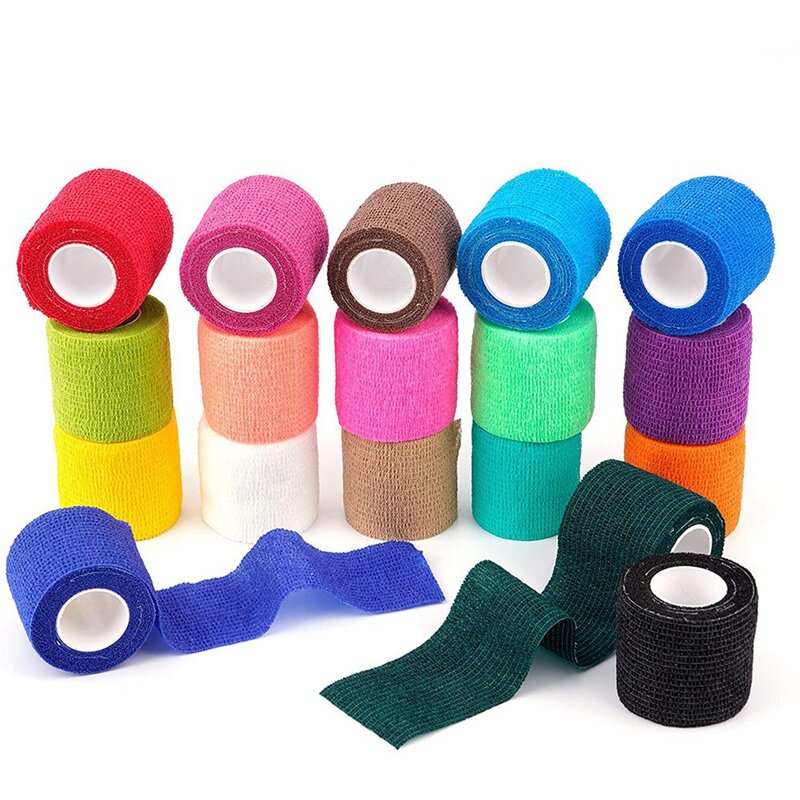 18 Pcs Self-Adhesive Sports Bandages 2 Inch/5Cm Each Roll First Aid Band Elastic Tape For Wrists Ankles Sports Injuries