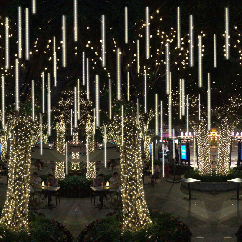 8 أنبوب النيزك دش المطر LED سلسلة أضواء الشارع جارلاند أضواء شجرة الكريسماس في الهواء الطلق الزفاف الجنية حديقة فناء أضواء ديكور