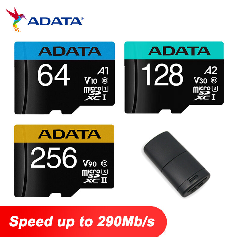 ADATA بطاقة ذاكرة مايكرو اس ديسعة 128 جيجابايت 64 جيجابايت 32 جيجابايت 256 جيجابايت 512 جيجابايت، بطاقة ترانز فلاش U1 U3 4K 8K A1 A2 للهواتف #1
