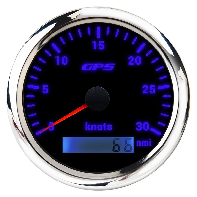 85Mm GPS Marine Speedometer Nautical Miles With 7-Color Backlight GPS Odometer For Marine Yacht Car Boats