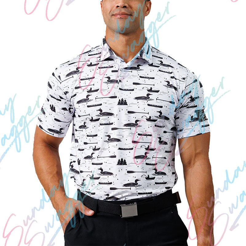 الأحد Swagger الرجال الرياضة في الهواء الطلق قميص بولو قميص الغولف عادية تنوعا مطبوعة تي شيرت F1 سباق قميص موضة الاتجاه