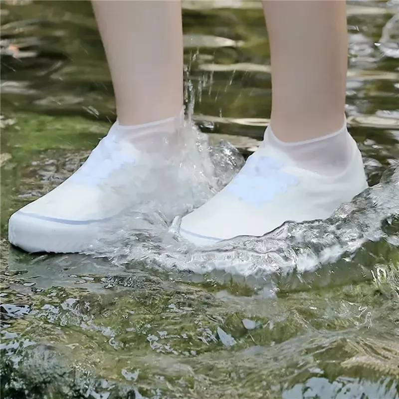مقاوم للماء سيليكون يغطي الأحذية ، زلة مقاومة ، قابلة لإعادة الاستخدام المطاط أحذية المطر ، اكسسوارات الجرم ، في الهواء الطلق يوم ممطر ، 1 زوج