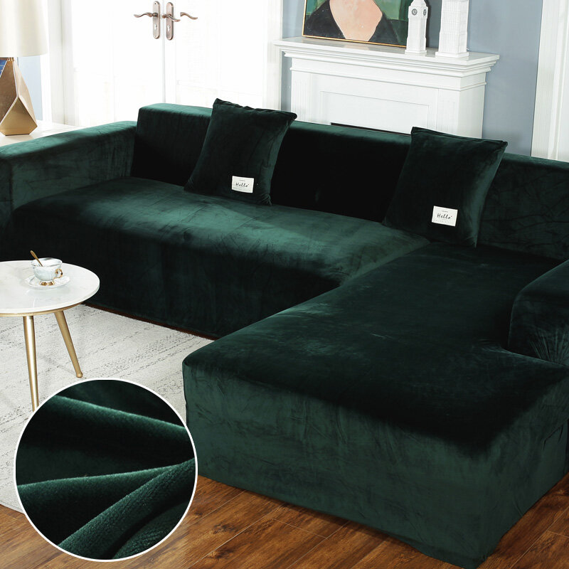 أريكة مطاطية تغطي تشيس لونج لغرفة المعيشة المخملية الزاوية كرسي مرونة وسادة الأريكة الأثاث 3 مقاعد الغلاف