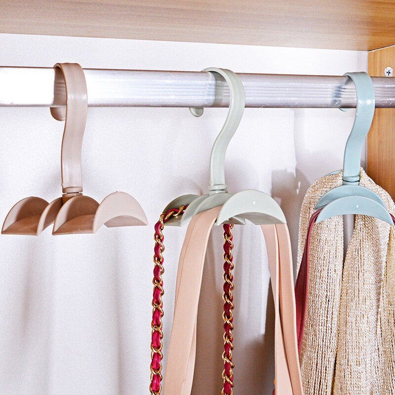 Creative Multifunctional Rotatable Wardrobe Bag Rack Necktie Shelf Hanging Rack Clothes Hook Closet Hanger Handbag Storage Hook #3